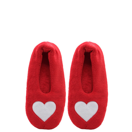 Valentine's Fluffy Slippers (Hearts) - 11 x 26.5cm (+ - Size 4 - 6)