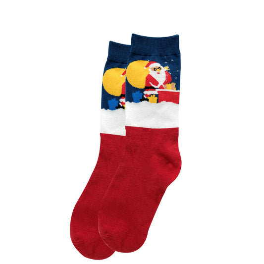 Christmas Novelty Socks (Father Christmas Roof Top) - One Size Fits Most