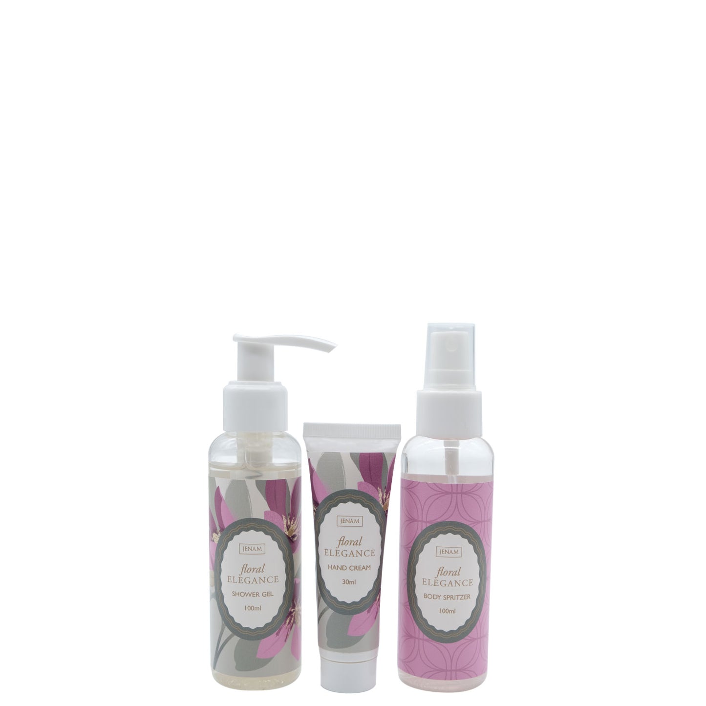 Floral Elegance Lux Travel Trio - 100ml Shower Gel, 100ml Body Spritzer & 30ml Hand Cream