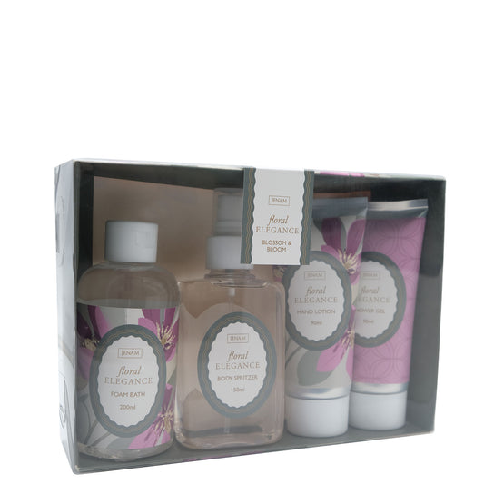 Floral Elegance Blossom & Bloom - 200ml Foam Bath, 150ml Body Spritzer, 90ml Hand Lotion & 90ml Shower Gel