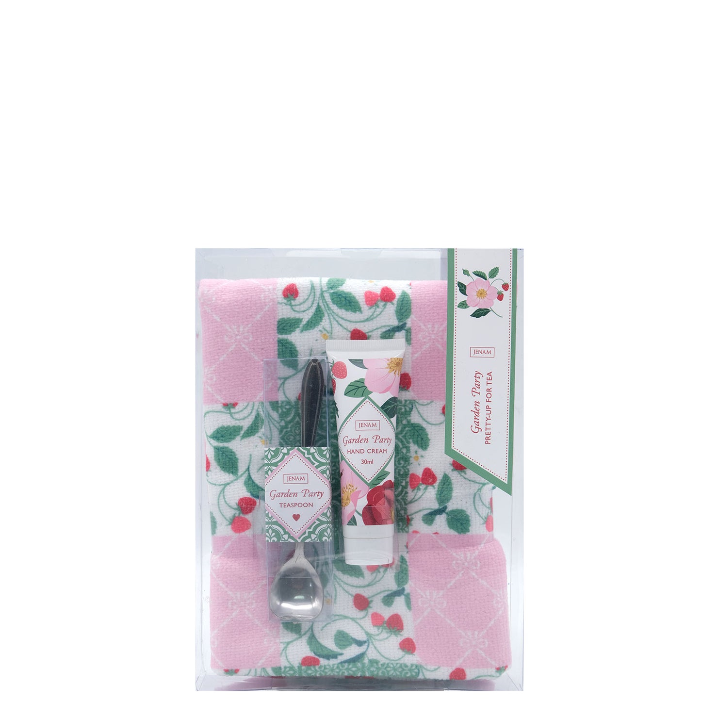 Garden Party Pretty - Up For Tea - 30ml Hand Cream, Tea Towel (40 x 57cm) & Teaspoon (12.5cm)