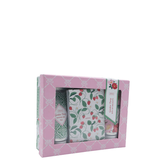 Garden Party Box Of Delights - 75ml Hand Cream, 75ml Shower Gel & A6 Notepad