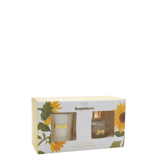 Sunflower Scent Your Home Duo - 60g Scented Candle, 30ml Diffuser & Diffuser Sticks