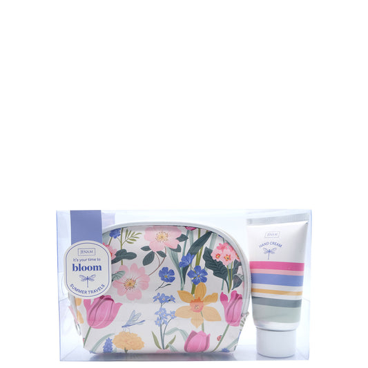 Time To Bloom Summer Travels - 50ml Hand Cream & Mini Oval Cosmetic Purse (14 x 10cm)