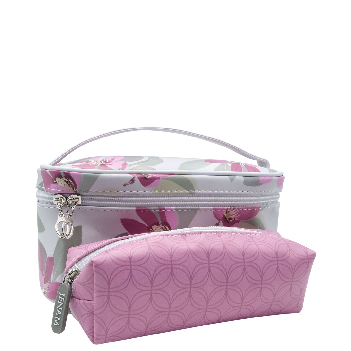 Floral Elegance Toiletry Bag Combo - 23 x 12 x 10cm & 19 x 7 x 5cm