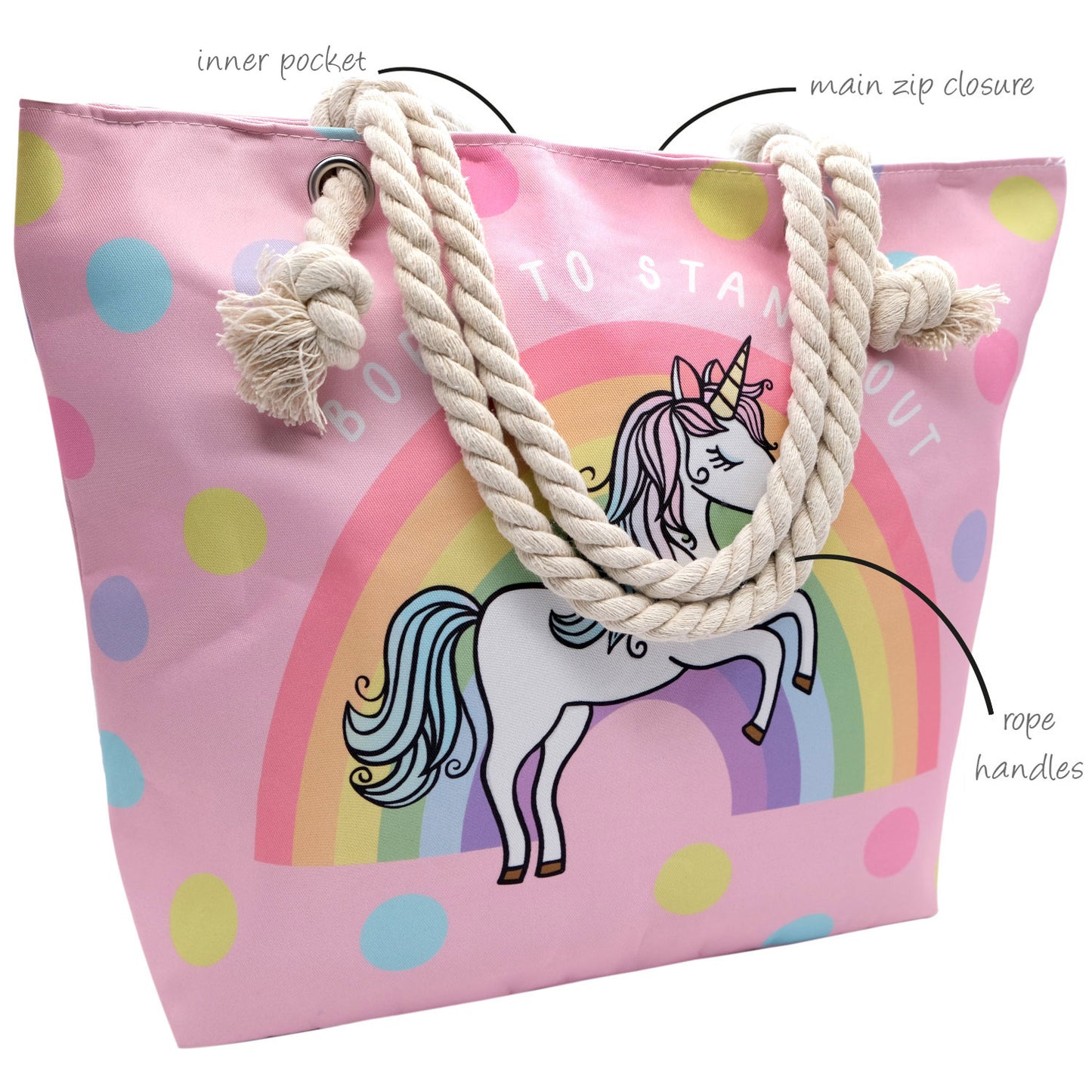 Unicorn Beach Bag - 42 X 36cm