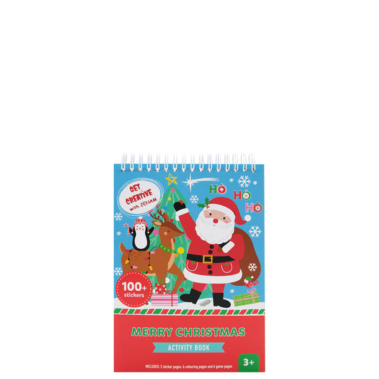 Christmas Activity Book A5 - 2 Sticker Pages, 4 Colouring Pages & 6 Game Pages