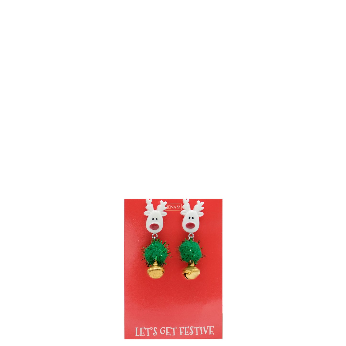 Christmas Earrings (Reindeers With Tinsel)