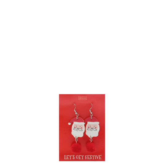 Christmas Earrings (Father Christmas With Pom Pom)