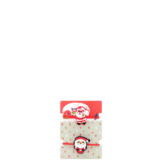 Festive Hair Ties (Father Christmas) - 2 x Hair Ties