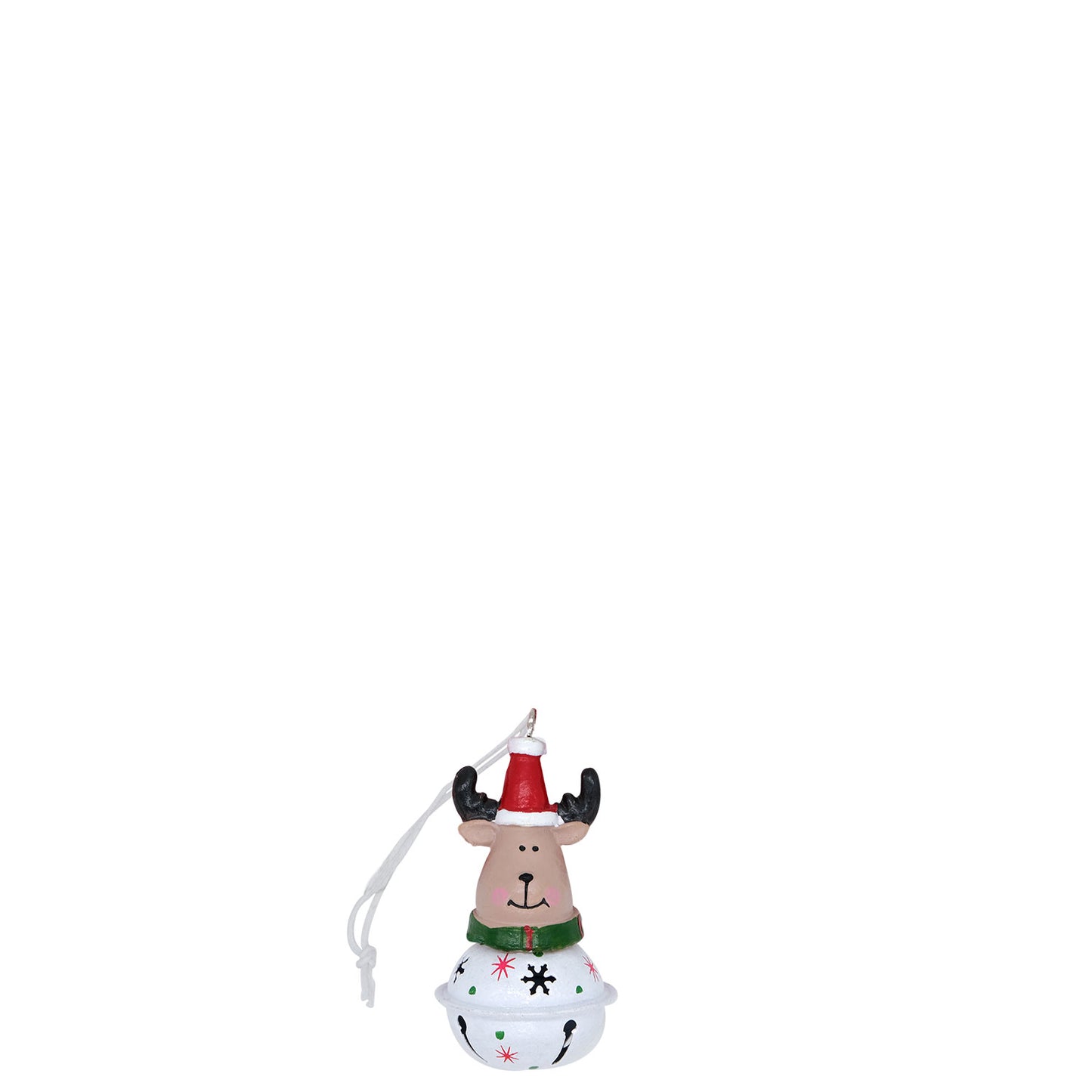 Christmas Reindeer Bell Ornament (Metal) - 4 x 7cm