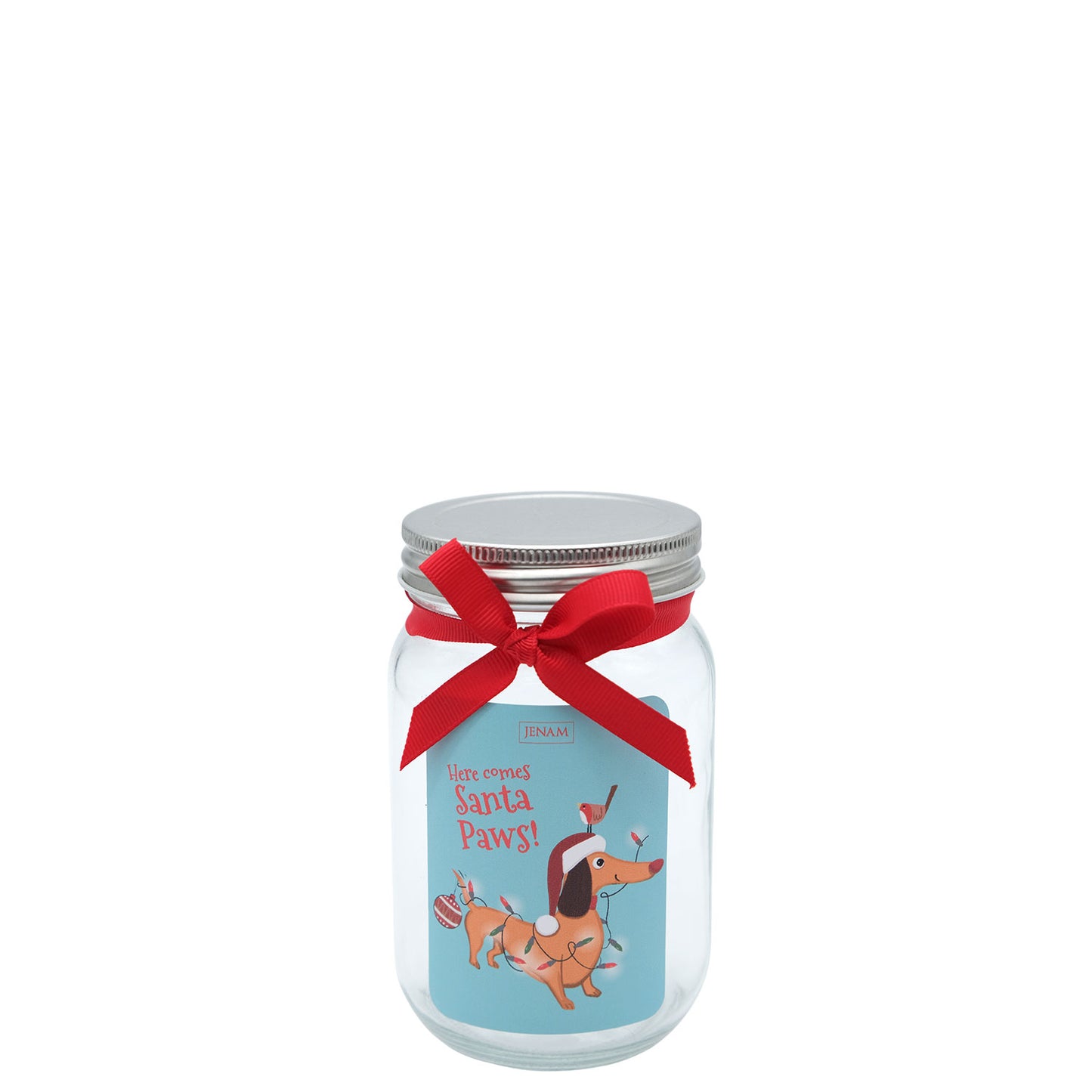 Christmas Glass Jar (500ml) (Dachshund)