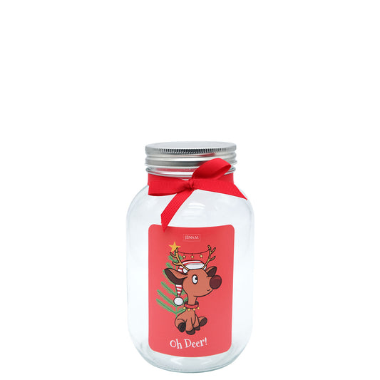 Christmas Glass Jar (1lt) (Reindeer)