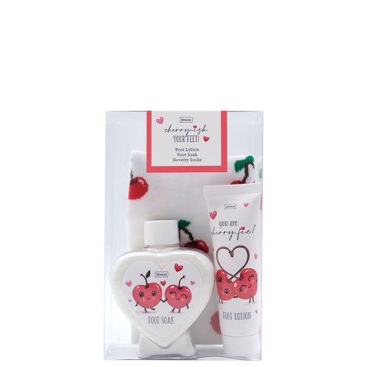 Cherry Love Cherry-ish Your Feet - 30ml Foot Lotion, 120g Foot Soak & Novelty Socks