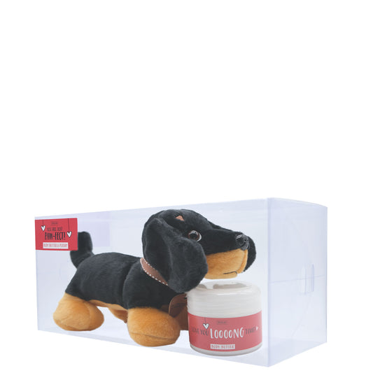 Valentine's You Are Just Paw-Fect! - Dachshund Plush (21cm) & 125g Body Butter